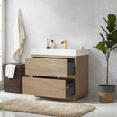 Vinnova Design Huesca 36" Single Sink Bath Vanity with Grey Composite Integral Square Sink Top