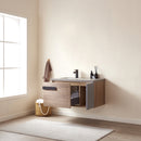 Vinnova Design Carcastillo 40" Single Sink Bath Vanity Oak with Grey Sintered Stone Top