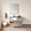 Vinnova Design Carcastillo 40" Single Sink Bath Vanity Oak with Grey Sintered Stone Top