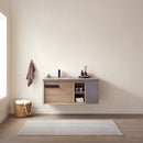 Vinnova Design Carcastillo 47" Single Sink Bath Vanity Oak with Grey Sintered Stone Top