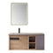 Vinnova Design Carcastillo 47" Single Sink Bath Vanity in North American Oak with Grey Sintered Stone Top and Mirror