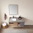 Vinnova Design Carcastillo 47" Single Sink Bath Vanity Oak with Grey Sintered Stone Top