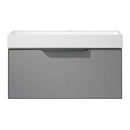 Vinnova Design Vegadeo 36" Single Sink Bath Vanity in Grey with White One-Piece Composite Stone Sink Top and Mirror