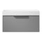 Vinnova Design Vegadeo 36" Single Sink Bath Vanity in Grey with White One-Piece Composite Stone Sink Top and Mirror