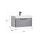 Vinnova Design Vegadeo 36" Single Sink Bath Vanity in Grey with White One-Piece Composite Stone Sink Top and Mirror