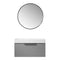 Vinnova Design Vegadeo 36" Single Sink Bath Vanity in Grey with White One-Piece Composite Stone Sink Top and Mirror