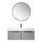 Vinnova Design Vegadeo 48" Single Sink Bath Vanity in Grey with White One-Piece Composite Stone Sink Top and Mirror