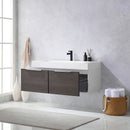 Vinnova Design Vegadeo 48" Single Sink Bath Vanity in Grey with White One-Piece Composite Stone Sink Top and Mirror