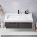 Vinnova Design Vegadeo 48" Single Sink Bath Vanity in Grey with White One-Piece Composite Stone Sink Top and Mirror