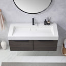 Vinnova Design Vegadeo 48" Single Sink Bath Vanity in Grey with White One-Piece Composite Stone Sink Top and Mirror