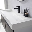 Vinnova Design Vegadeo 48" Single Sink Bath Vanity in Grey with White One-Piece Composite Stone Sink Top and Mirror