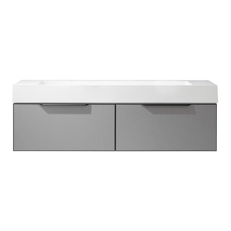 Vinnova Design Vegadeo 60" Double Sink Bath Vanity with White One-Piece Composite Stone Sink Top