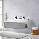 Vinnova Design Vegadeo 60" Double Sink Bath Vanity with White One-Piece Composite Stone Sink Top