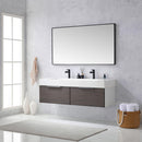 Vinnova Design Vegadeo 60" Double Sink Bath Vanity with White One-Piece Composite Stone Sink Top