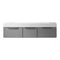 Vinnova Design Vegadeo 72" Double Sink Bath Vanity in Grey with White One-Piece Composite Stone Sink Top and Mirror