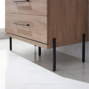 Trento 36" Single Sink-C Bath Vanity in North American Oak with Black Sintered Stone Top with Circular Concrete Sink