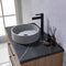 Trento 36" Single Sink-C Bath Vanity in North American Oak with Black Sintered Stone Top with Circular Concrete Sink