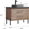 Trento 36" Single Sink-O Bath Vanity in North American Oak with Black Sintered Stone Top with Oval Concrete Sink