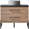 Trento 36" Single Sink-R Bath Vanity in North American Oak with Black Sintered Stone Top with Circular Concrete Sink