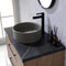 Trento 36" Single Sink-R Bath Vanity in North American Oak with Black Sintered Stone Top with Circular Concrete Sink