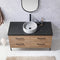 Trento 48" Single Sink-Bath Vanity in North American Oak with Black Sintered Stone Top with Circular Concrete Sink