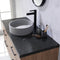 Trento 48" Single Sink-Bath Vanity in North American Oak with Black Sintered Stone Top with Circular Concrete Sink