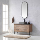 Trento 48" Single Sink-Bath Vanity in North American Oak with Black Sintered Stone Top Rectangular Concrete Sink