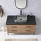 Trento 48" Single Sink-Bath Vanity in North American Oak with Black Sintered Stone Top Rectangular Concrete Sink