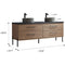 Trento 72" Double Sink-R Bath Vanity in North American Oak with Black Sintered Stone Top Circular Concrete Sink