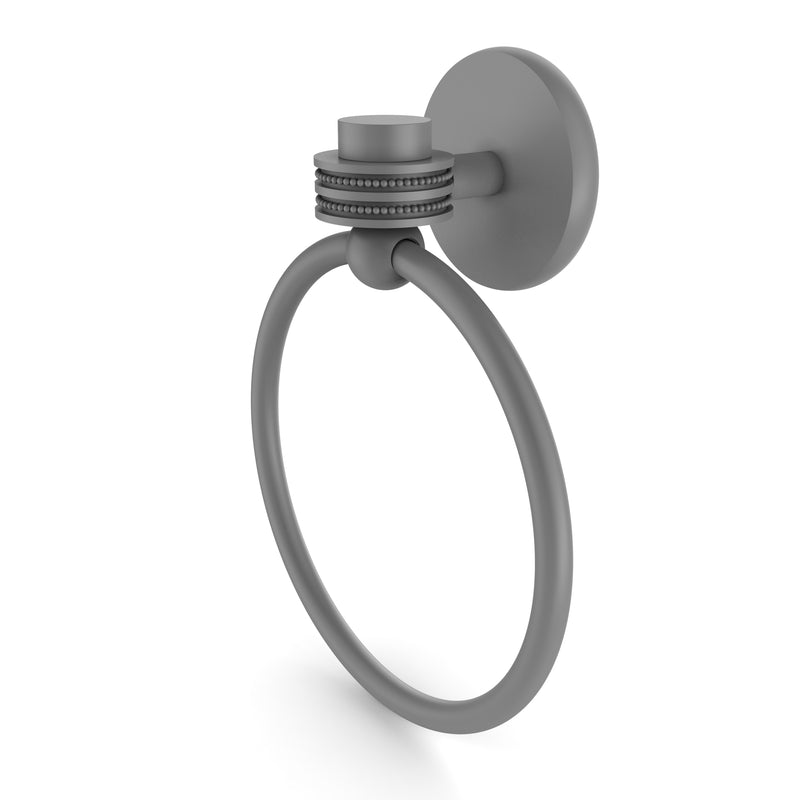 Allied Brass Satellite Orbit One Collection Towel Ring with Dotted Accent 7116D-GYM