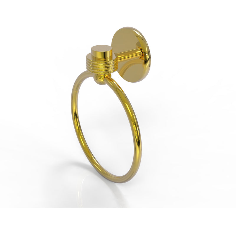 Allied Brass Satellite Orbit One Collection Towel Ring with Groovy Accent 7116G-PB