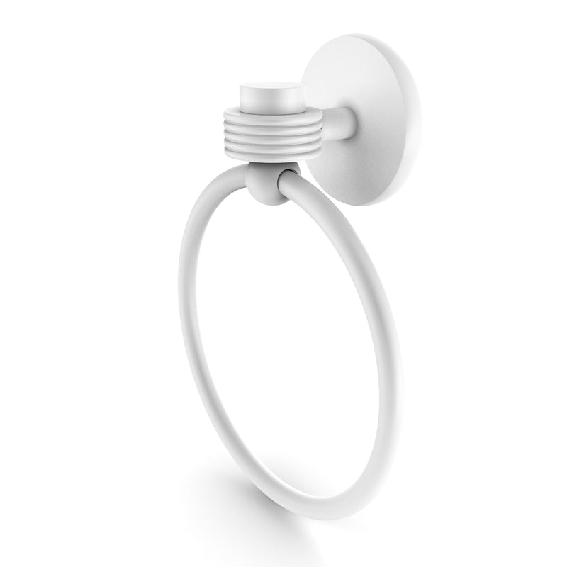Allied Brass Satellite Orbit One Collection Towel Ring with Groovy Accent 7116G-WHM