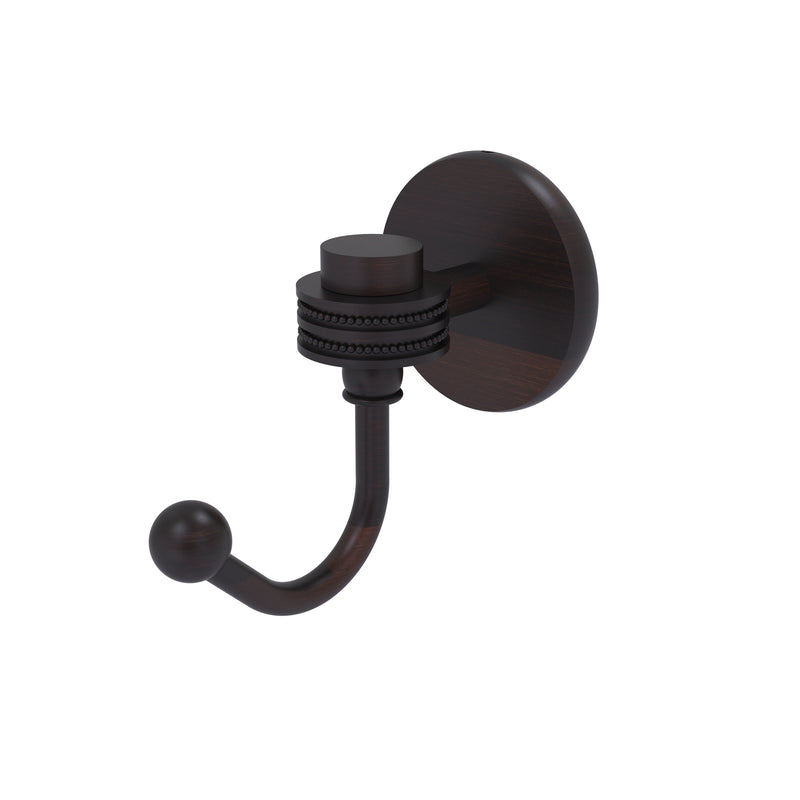 Allied Brass Satellite Orbit One Robe Hook with Dotted Accents 7120D-VB