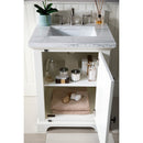 James Martin Providence 26" Bright White Single Vanity with 3 cm Arctic Fall Solid Surface Top 238-105-V26-BW-3AF