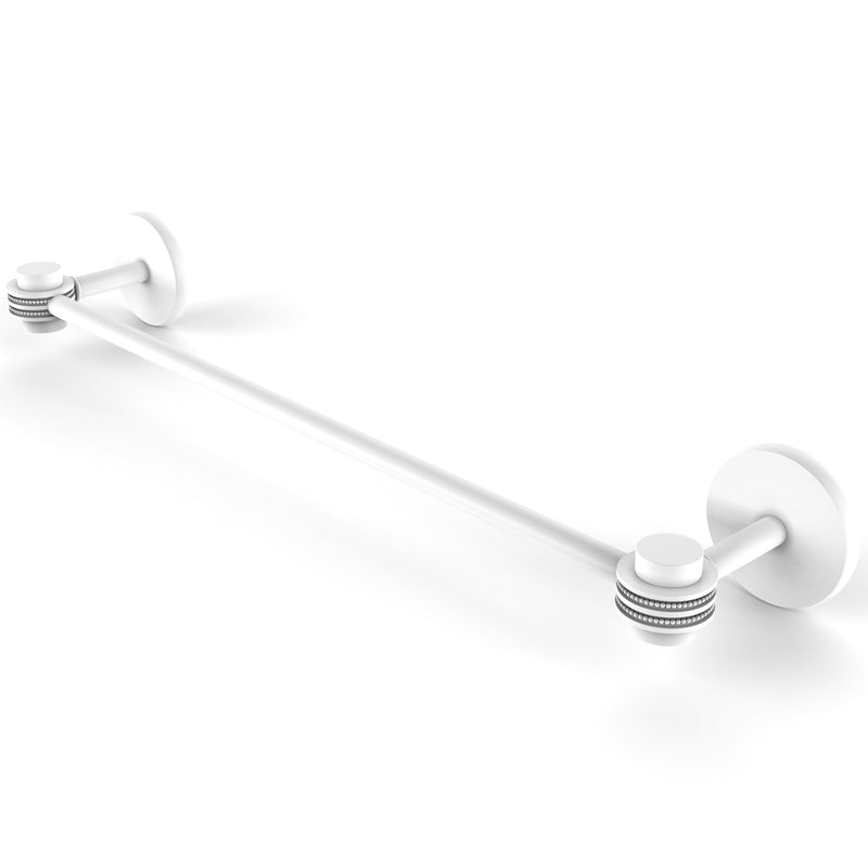 Allied Brass Satellite Orbit One Collection 24 Inch Towel Bar with Dotted Accents 7131D-24-WHM