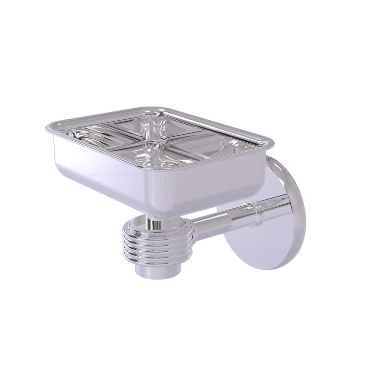 Allied Brass Satellite Orbit One Wall Mounted Soap Dish with Groovy Accents 7132G-PC