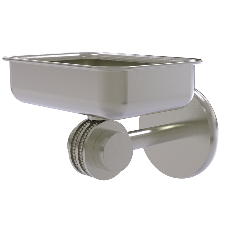 Allied Brass Satellite Orbit Two Collection Wall Mounted Soap Dish with Dotted Accents 7232D-SN