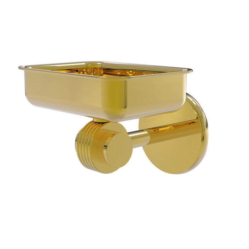 Allied Brass Satellite Orbit Two Collection Wall Mounted Soap Dish with Groovy Accents 7232G-PB