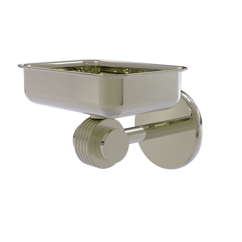 Allied Brass Satellite Orbit Two Collection Wall Mounted Soap Dish with Groovy Accents 7232G-PNI