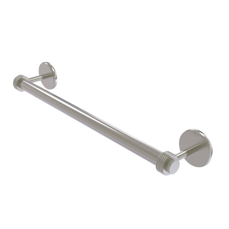Allied Brass Satellite Orbit Two Collection 18 Inch Towel Bar with Groovy Detail 7251G-18-SN