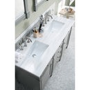 James Martin Brittany 60" Urban Gray Double Vanity with 3 cm Arctic Fall Solid Surface Top 650-V60D-UGR-3AF