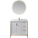 Vinnova Design Granada 36" Vanity with White Composite Grain Stone Countertop