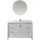 Vinnova Design Granada 48" Vanity with White Composite Grain Stone Countertop