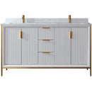 Vinnova Design Granada 60" Vanity with White Composite Grain Stone Countertop