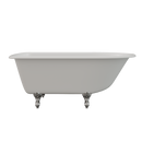 Cambridge Plumbing Cast Iron Rolled Rim Clawfoot Tub 61"x30" No Faucet Drillings PC Feet