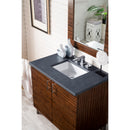 James Martin Metropolitan 36" Single Vanity American Walnut with 3 cm Charcoal Soapstone Quartz Top 850-V36-AWT-3CSP