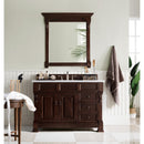 James Martin Brookfield 48" Burnished Mahogany Single Vanity with 3 cm Carrara Marble Top 147-114-5266-3CAR