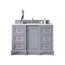 James Martin De Soto 48" Single Vanity Silver Gray with 3 cm Carrara Marble Top 825-V48-SL-3CAR