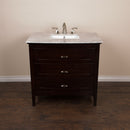 Bellaterra 36" Single Sink Vanity" Sable Walnut With Marble Top" White 7612-SW-WH