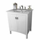 Bellaterra 30" Single Sink Vanity" White With Marble Top" White 7613-WH-WH